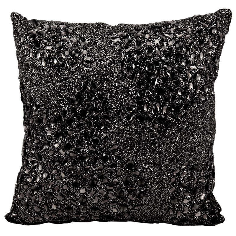 Luminescence Sequined Throw Pillow, 16" x 16", Amber