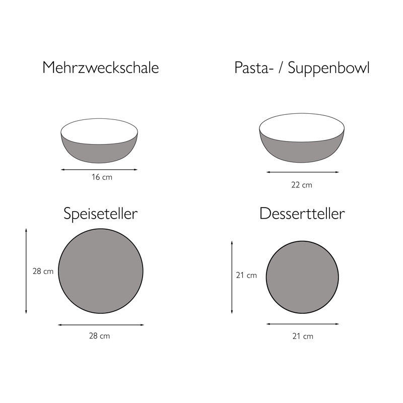 8 Pcs. Uno Stoneware Crockery Set For 2 People, White