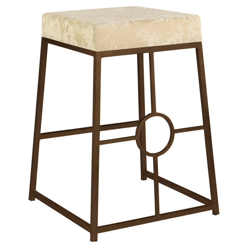Hampton 24" Counter Stool, Ivory, Bronzed Brass