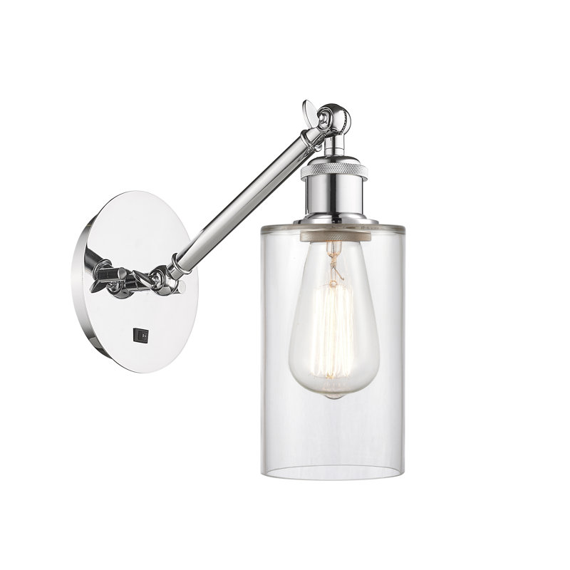 Shauna Armed Sconce, LED, Clear, Polished Chrome