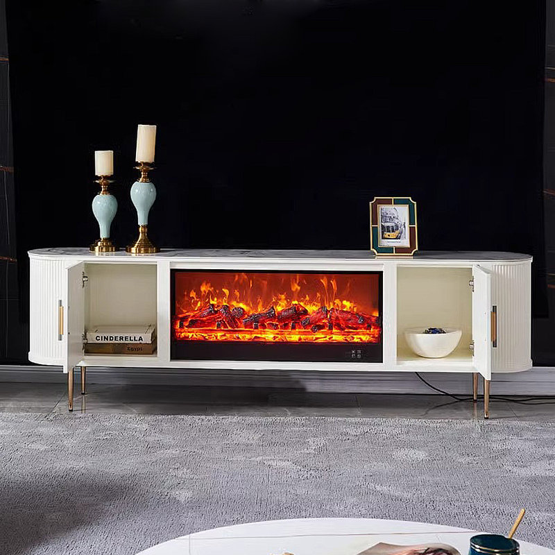 Modern simulation electronic fireplace TV stand