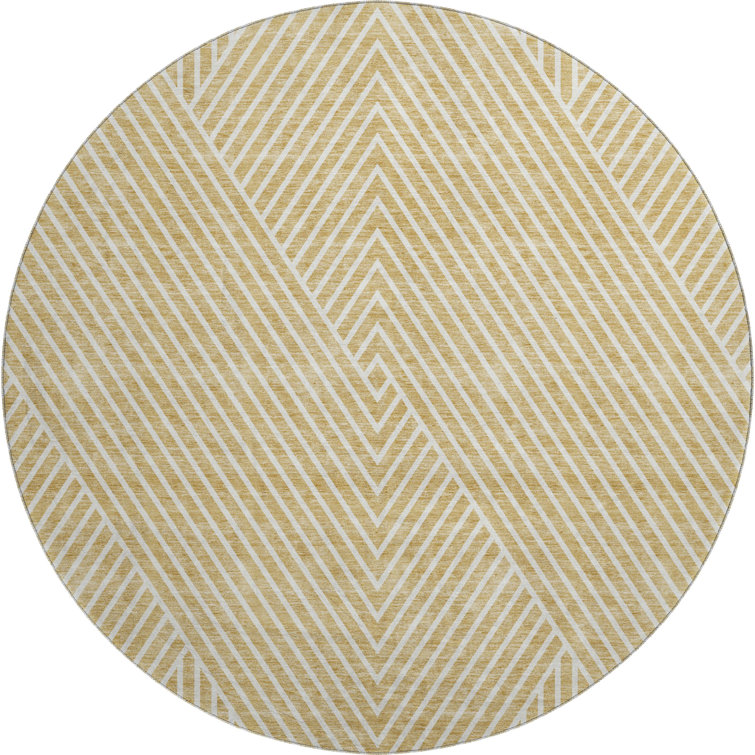 Premium Machine Washable Prisco Gold Rug