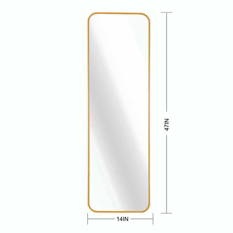 Miroir d'appoint Rauch, 47" x 14", Doré, Rectangulaire
