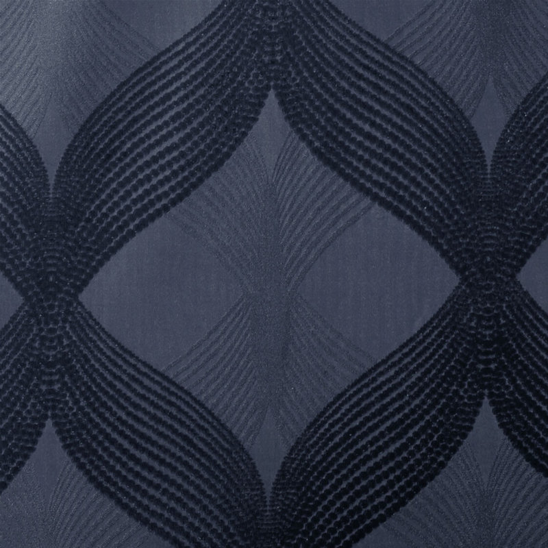 Ogee Knitted Jacquard Total Blackout Curtain Panel(Only 1 Pc Panel), Navy