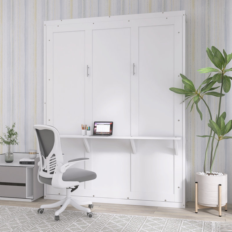 Lit escamotable mural Murphy avec bureau, lit armoire pour chambre d'amis, bureau, bureau, Grand lit
