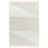Abstract Machine Woven Polyester Area Rug in Cream