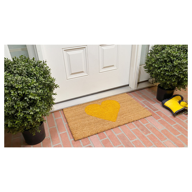 Tapis d'extérieur antidérapant Grandwood Heart, Naturel / vert, l 17 po x L 29 po