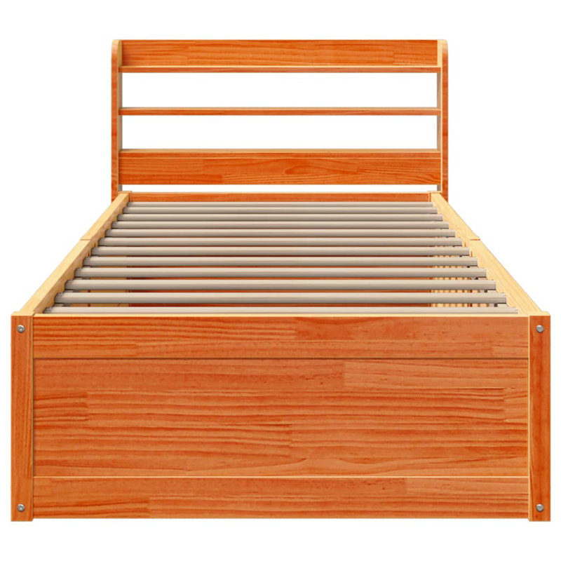 Storage Bed, Wax Brown, 100 x 200cm