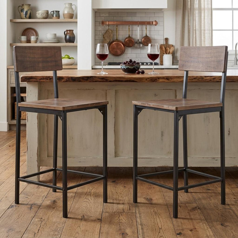 HomeRoots Birch Solid Wood Counter Stool