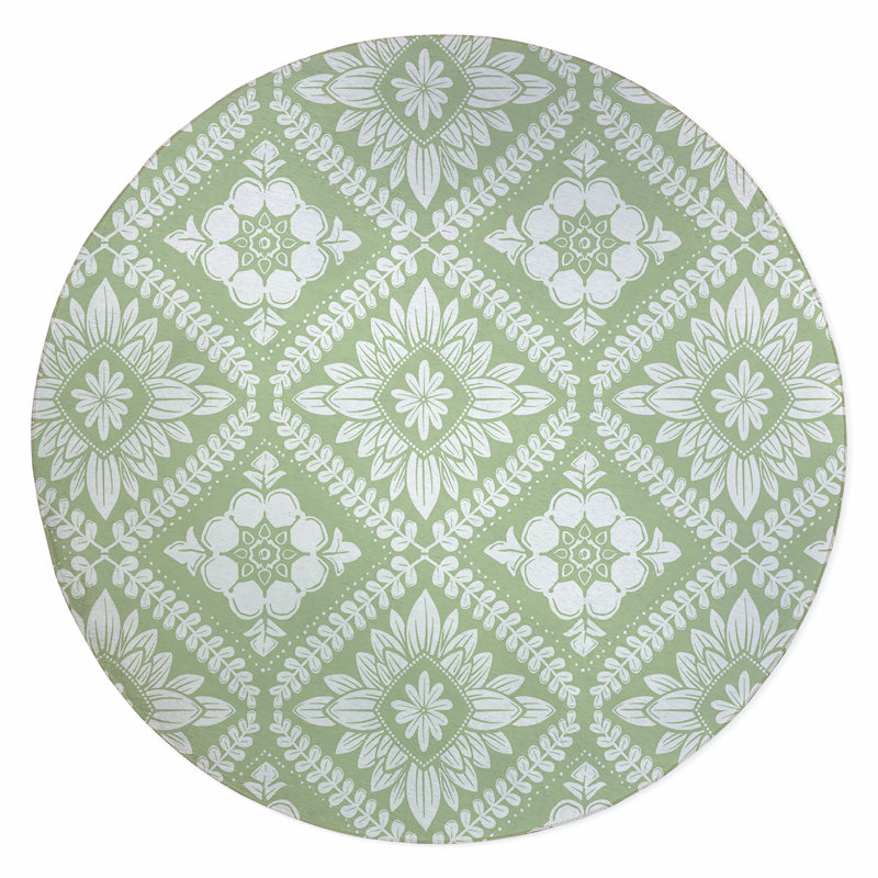 Talia Outdoor Area Rug, Round 5'