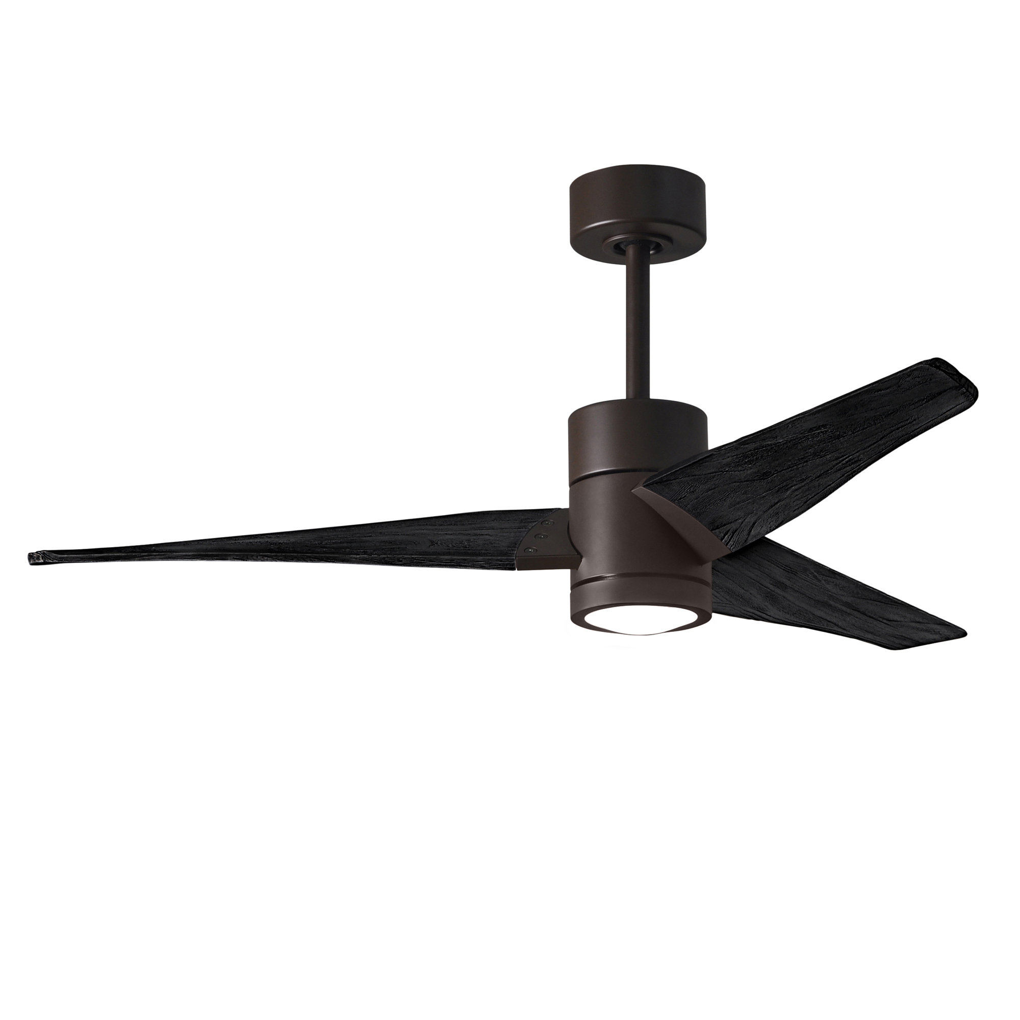 3 Blade Ceiling Fan with LED Light Kit, Matte Black, Textured Bronze/Barn Wood, 60"