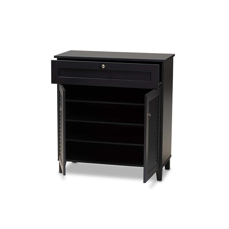 Shoe Storage Cabinet, 33.38" H x 30.75" W x 14.7" D, Dark Brown