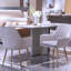 Chaises rembourrées modernes en cuir 2 pièces, dossier moyen avec structure en métal, coussin à fermeture à glissière amovible, pour le bureau de la cuisine-565196149-565196152