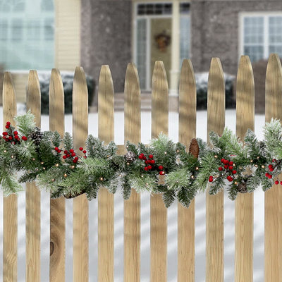 108'' in. Lighted Faux Garland