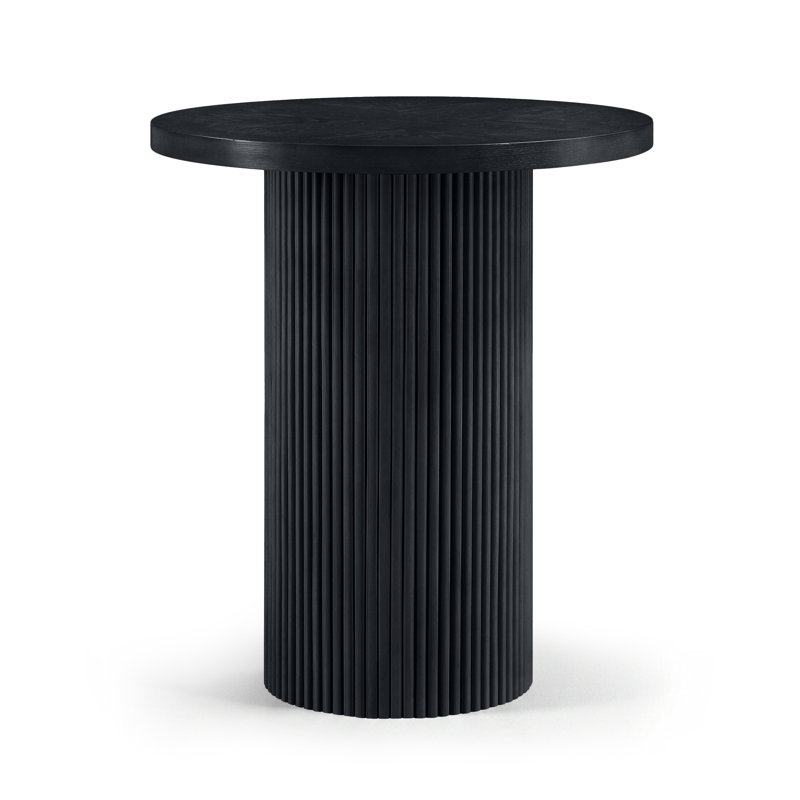 Belinda Oak Veneer And Solid Wood Bar Height Table, 42", Black