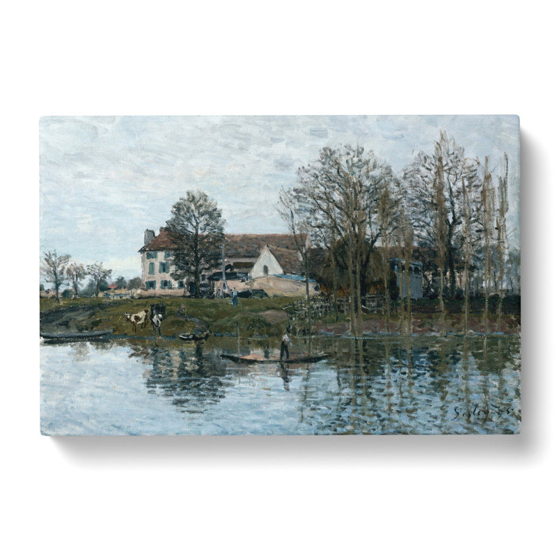 The Seine At Port Marly by Alfred Sisley - Wrapped Canvas Painting, 40cm H x 60cm W x 3cm D