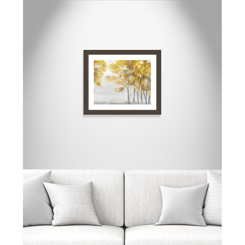 Jaune altruiste - Art encadré autoportant, H 23 po x l 27 po x P 1,25 po, Cadre en bronze brossé brossé