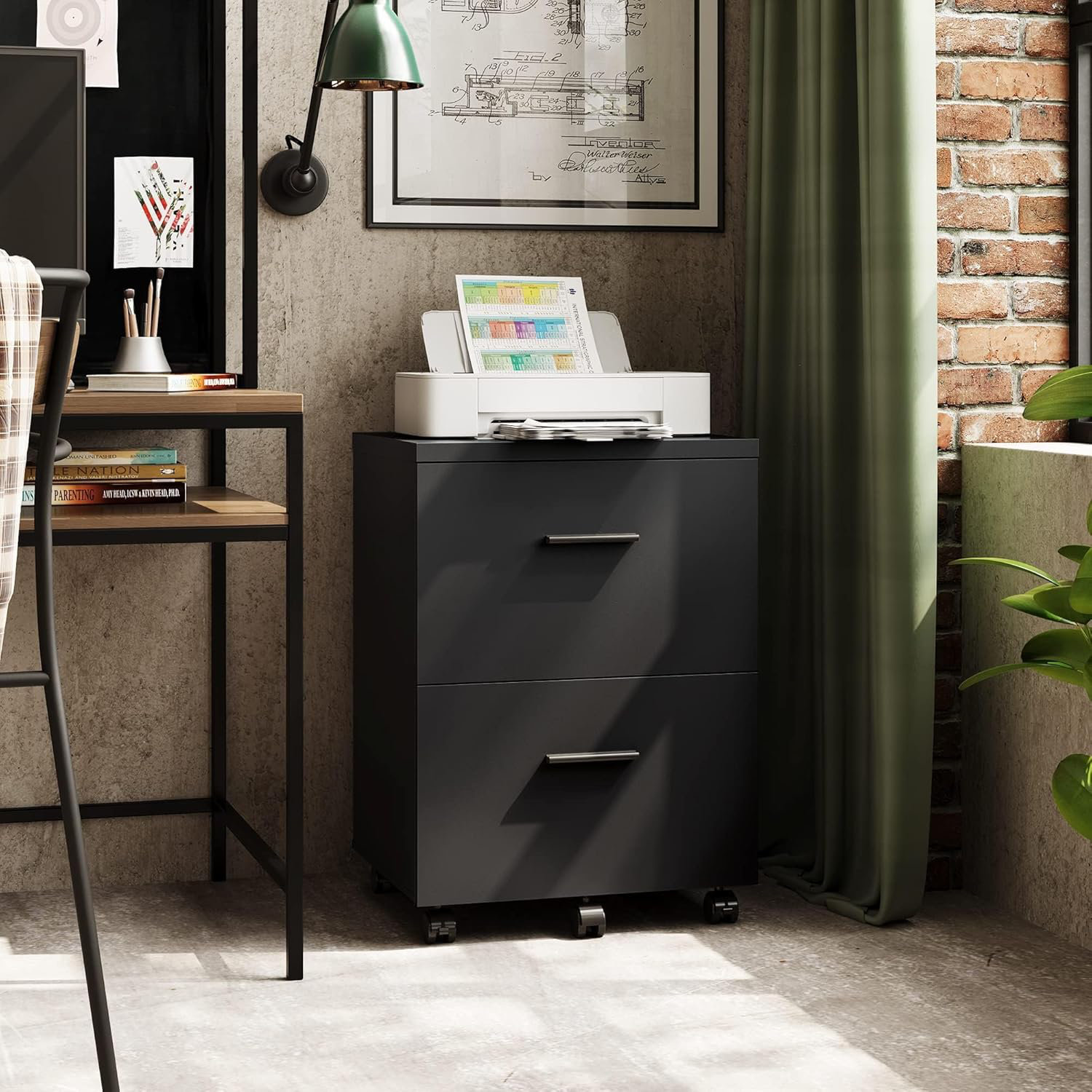 Filing Design Ebern Designs 2 Drawer Filing Cabinet For Home Office, Vertical Wood ...