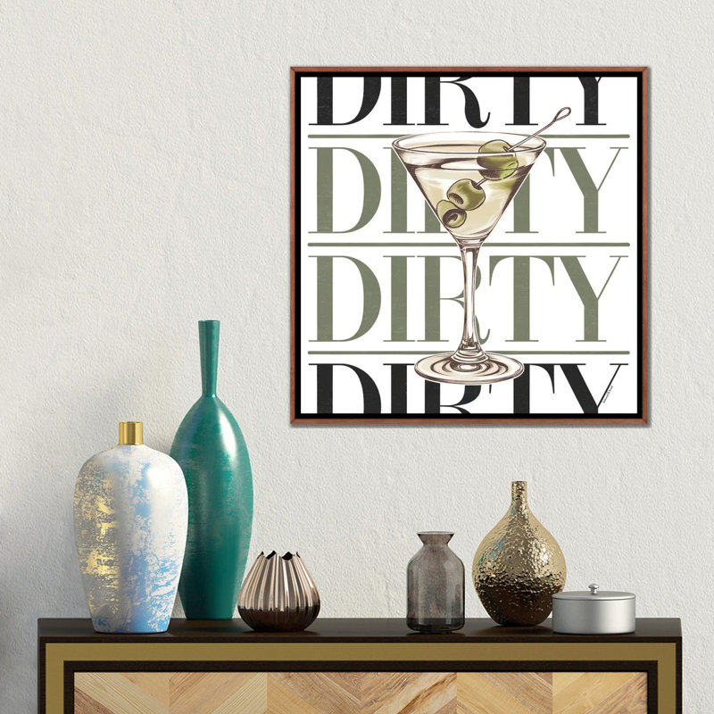 Dirty Martini Glass by Lettered & Lined - Gallery-Wrapped Canvas Giclée on Canvas, 45.72 cm H x 45.72 cm W x 4.445 cm D