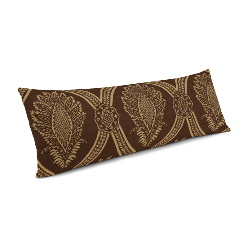 Housse et insert de coussin rectangulaire d'époque Peace, Brun, 12 po x 24 po