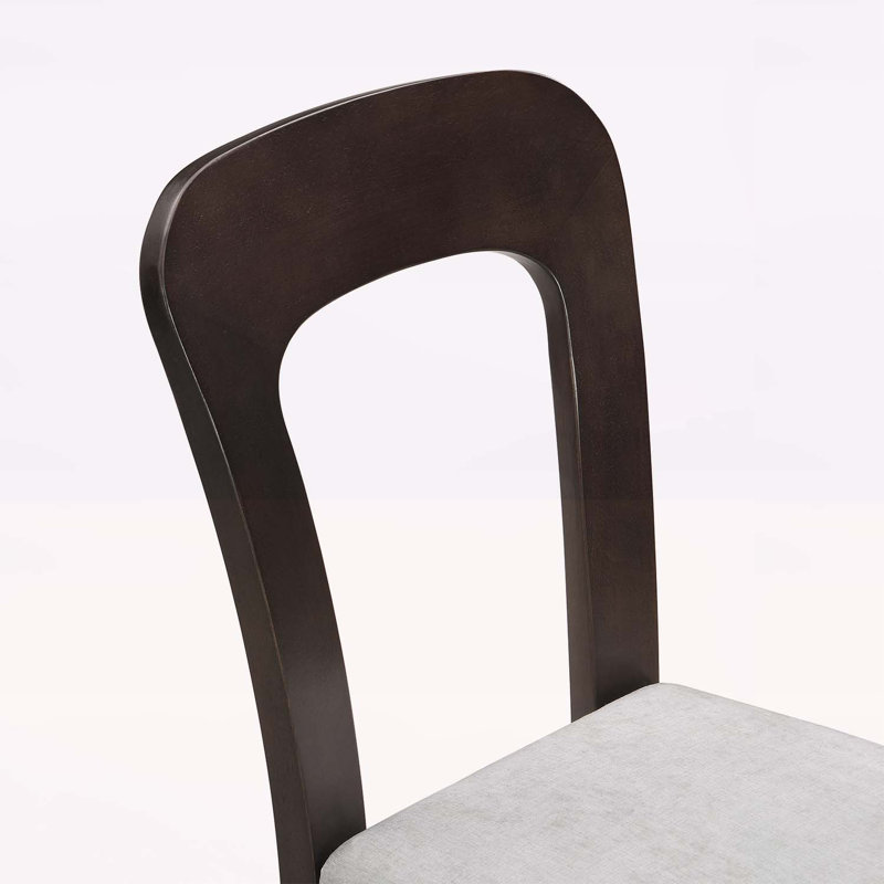 Dining Chairs Set of 2, Gray Fabric, Brown