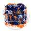 Orange et bleu marine abstrait - horloge murale moderne-60281717