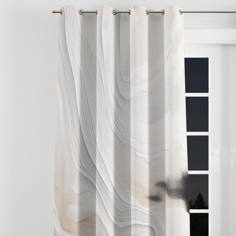Averir - Modern Grommet Curtain - Velvet Room Darkening - 1 panel, 52" W x 84" L, Golden Grommets
