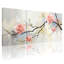 Ensemble de 3 tableaux sur toile représentant des branches de roses roses, pour la décoration du salon et de la chambre.-10016051