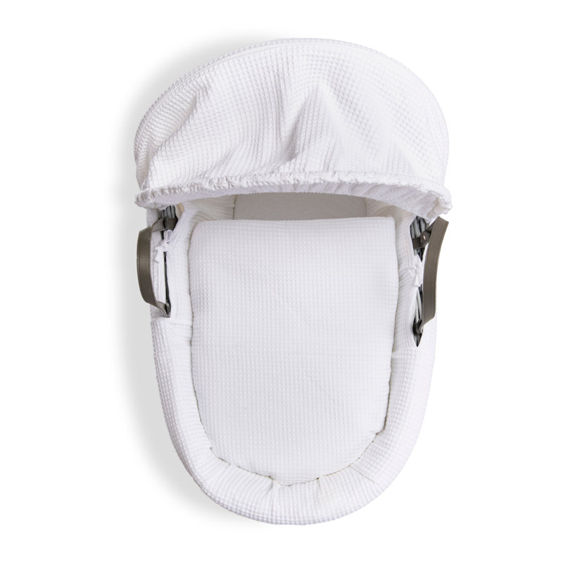 Waffle Wicker Moses Basket, White