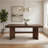 Bloi Dining Table, 76-94 Inch Extendable Top, Walnut Brown Trestle Base