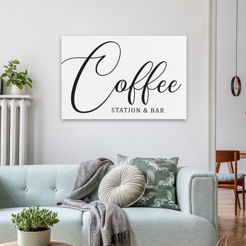 Coffee Station & Bar - Modern Farmhouse Coffee Station sign, H 24 po x l 36 po