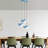 Elegant Light Blue Chandelier, Adjustable Height 29.5 - 44.1 Inches | Durable Metal Body, 19.7 Inches Diameter | 3 x E27 Max 40W Sockets (Bulbs Not Included) | Perfect for Living Rooms, Dining Areas & Entryways-610544706-610544707