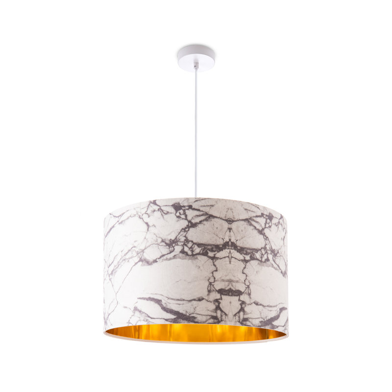Spahn 1-Light Drum Pendant, White