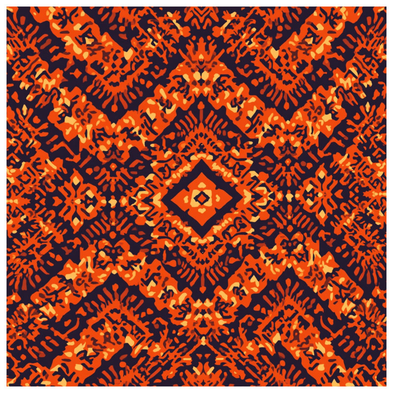 Rideaux de fenêtre orange à motif tribal, voilages et voilages occultants - 1 panneau, 50 po x 92 po - 1 panneau, Transparent