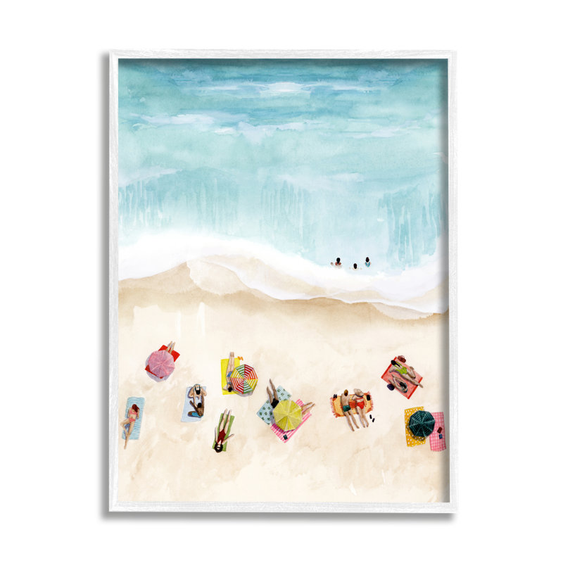 White Framed Coastal Landscape Canvas Print, 16" x 20"