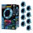 Bell+Howell Solar Powered Blue Mosaic Disk Lights, Wireless Auto On/off Solar Pathway Garden Lights