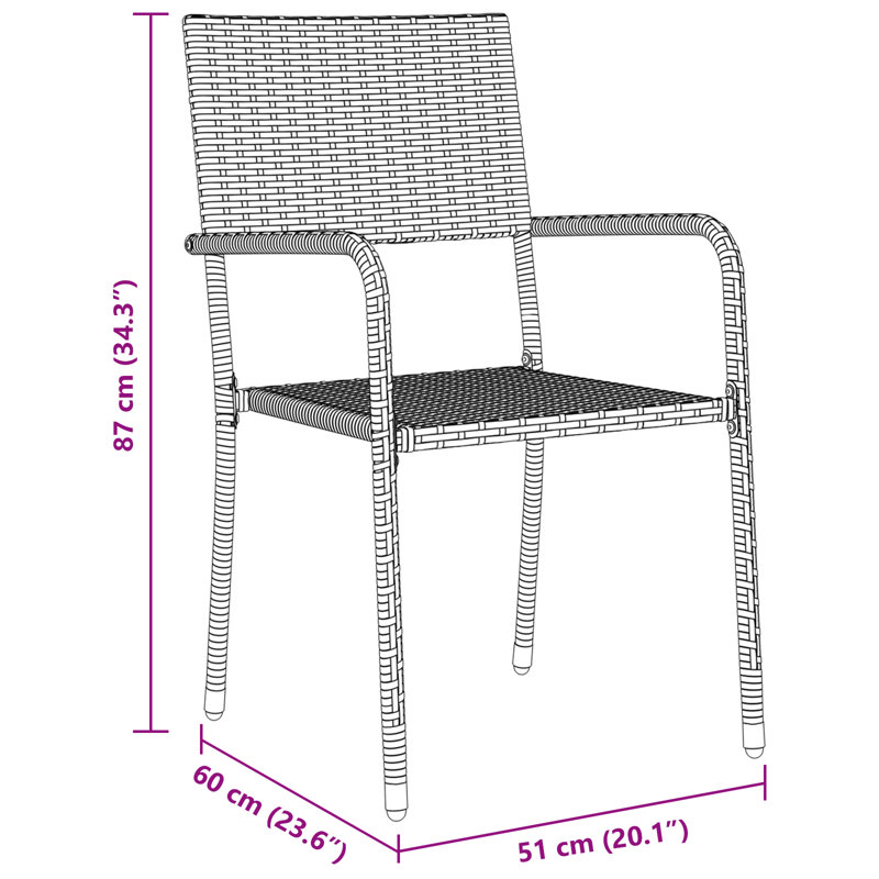 5 - Piece 4 - Person Outdoor Table Set, 73cm H x 80cm W x 80cm D