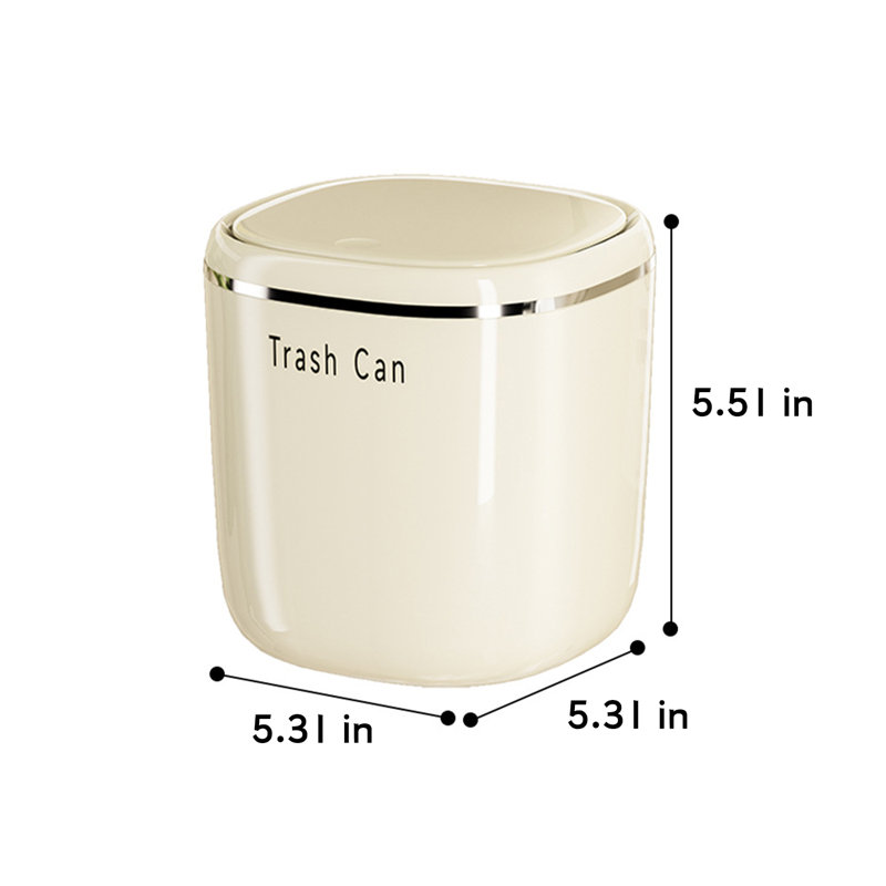 Mini poubelle avec couvercle, Beige