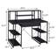 Bureau noir avec tablettes ouvertes et huche-718698461