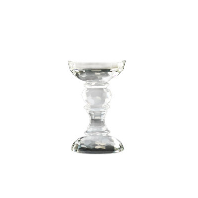 Petit porte-bougie en verre de cristal House of Hampton®, porte-votive décoratif des Fêtes, porte-bougie élégant sur pied pour table à manger, cuisine, salon, réception de mariage, événements, mesure 3,5 po de diamètre * 5 po de haut