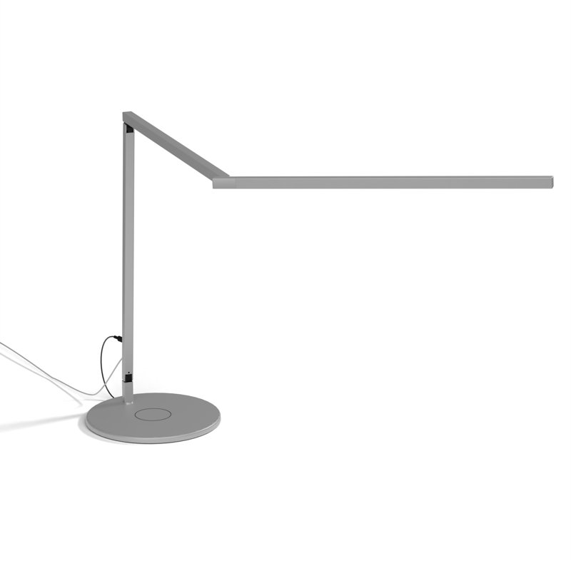 Lampe de bureau à DEL Z-Bar PRO Gen 4 avec base de recharge sans fil, Argent, 10,1 W, H 15,8 po x l 32 po x P 8,8 po