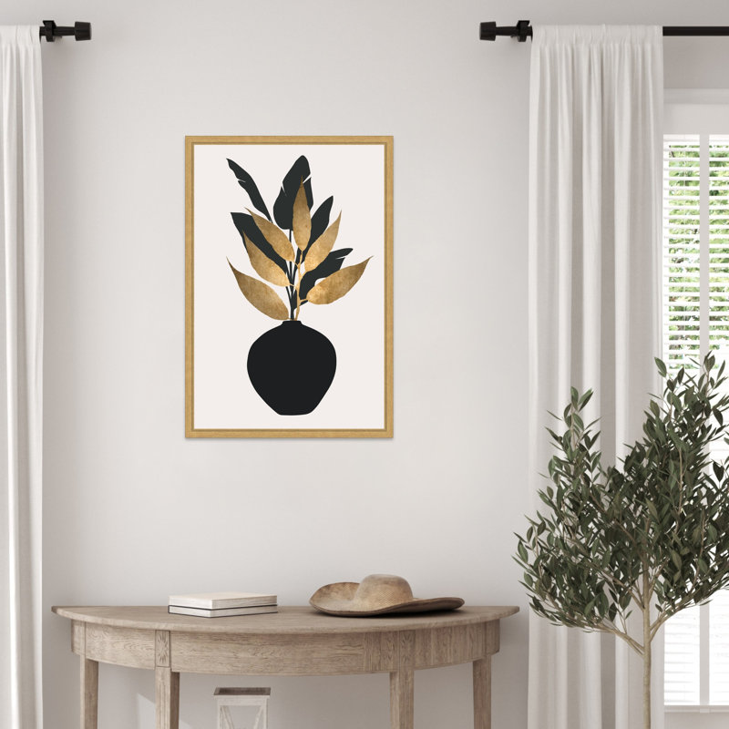 «Beige Bouquet No 5» par Wilkie, reproduction d'art sur toile encadrée, H 23 po x l 16 po