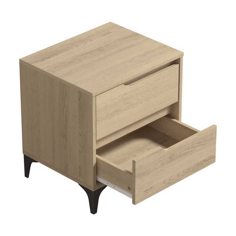 Norcross 20" 2 Drawer Nightstand, Oslo Oak