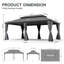 20 pi L 14 pi. D Pavillon de jardin en acier galvanisé avec double toit-111150876-111150878