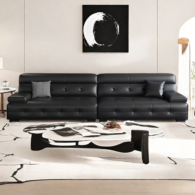 Canapé Lawrence italien à dossier haut minimaliste italien, H 33,46 po x l 133,85 po x P 39,37 po, 5