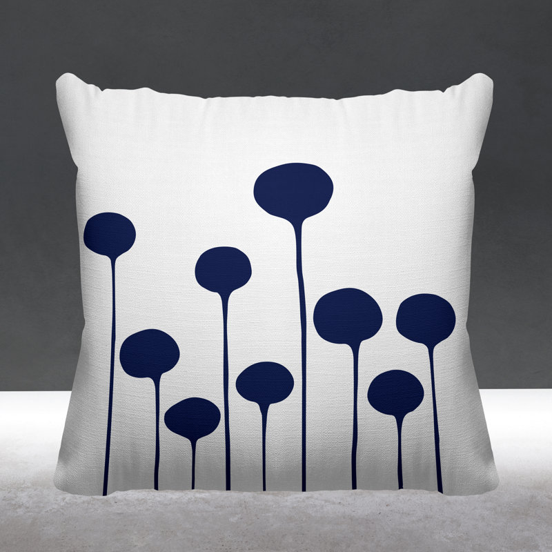 Courtland Outdoor Square Pillow Cover & Insert, 15H" x 15W", Navy Blue