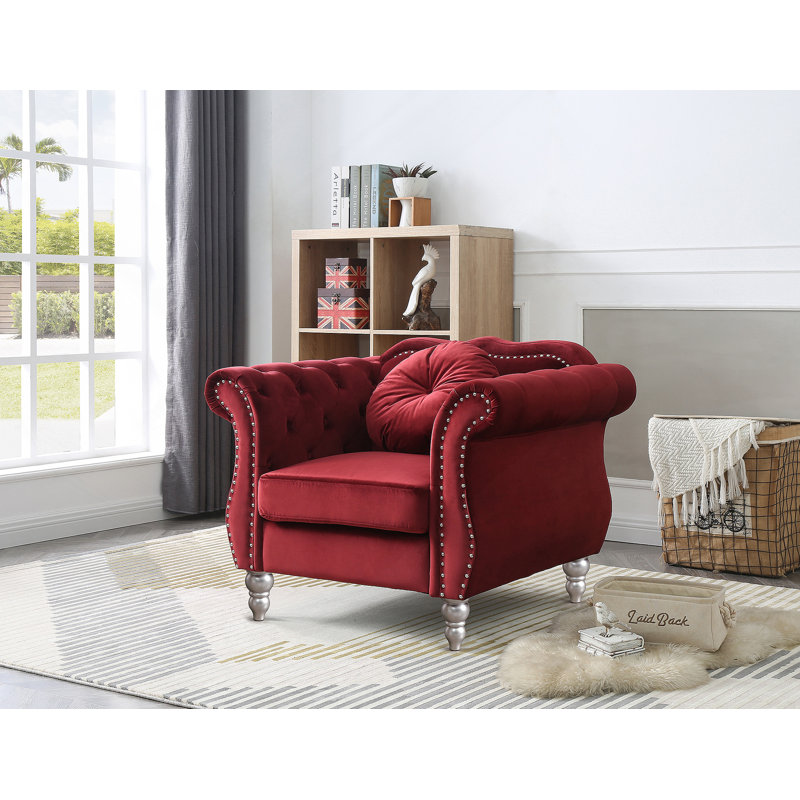 Charmant fauteuil transitionnel évasé, Burgundy