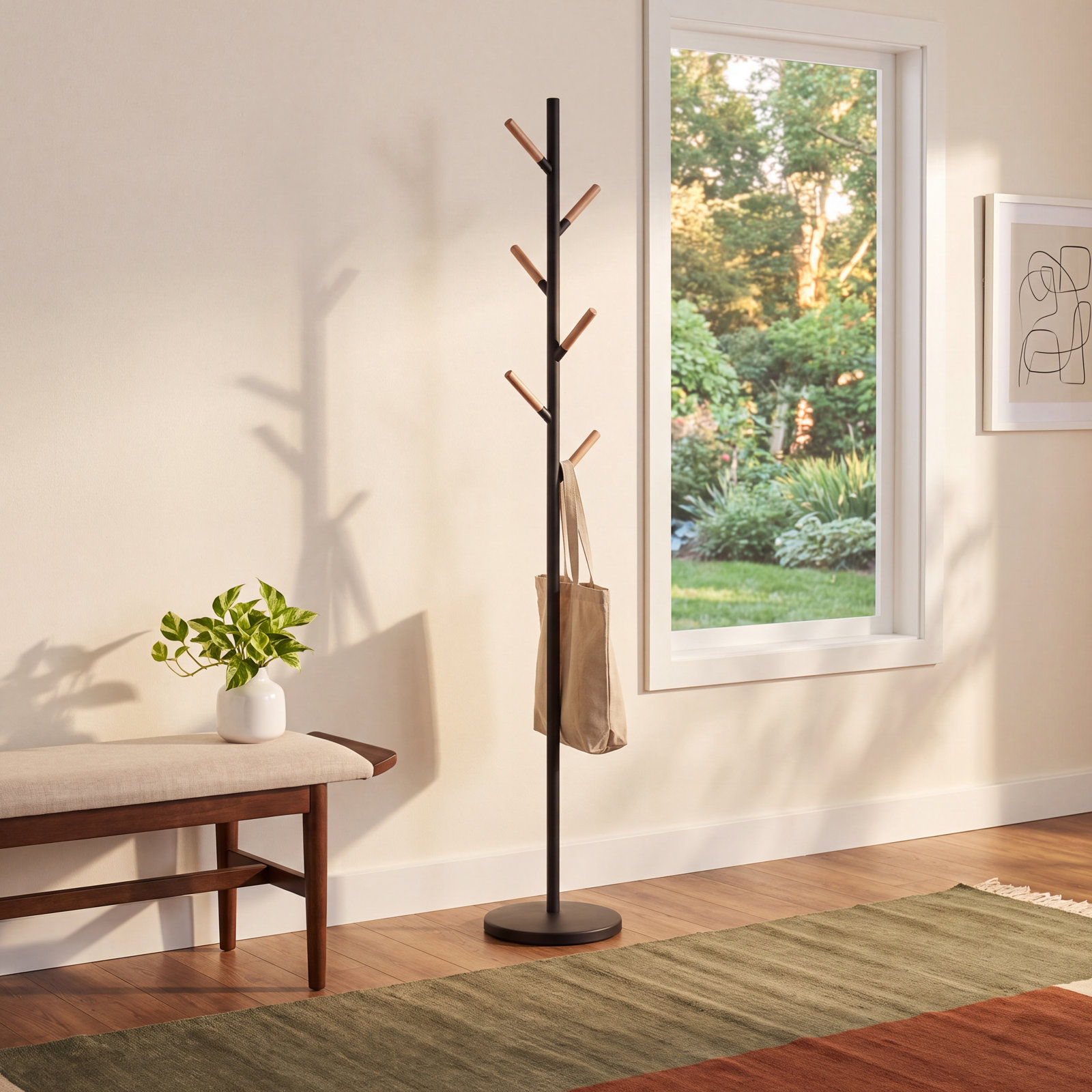 Yamazaki Home Steel Coat Stand, Black