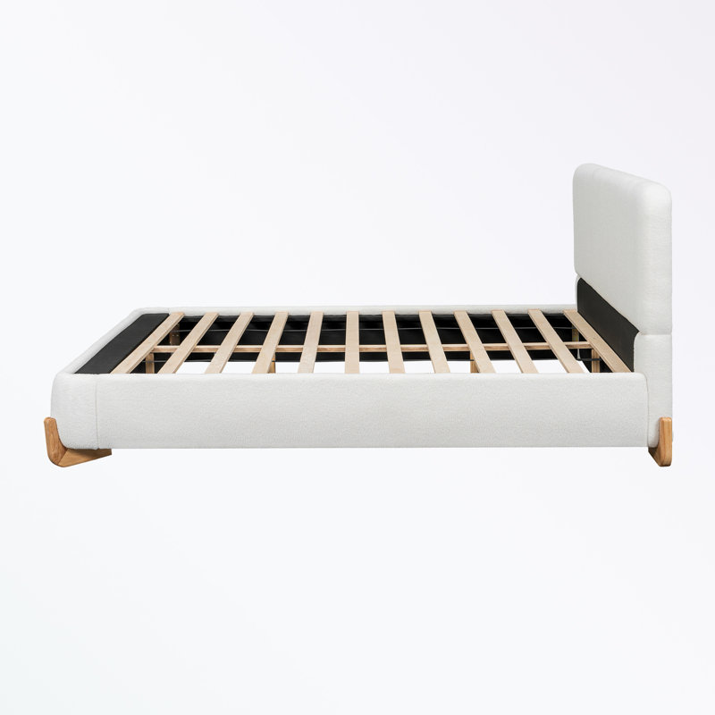 Grand lit tapissier avec pieds robustes, Grand lit