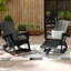 Chaise berçante pliante en PEHD avec repose-pieds rétractable 38,19 po Collene-1699826484